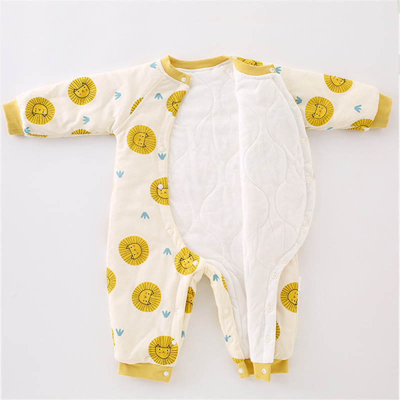 Baby Cartoon Lion Lovely Quilted Romper