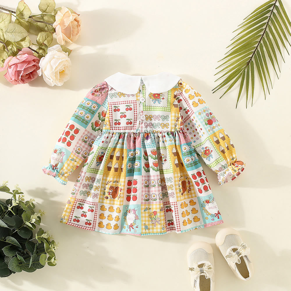 Baby Toddler Girl Animal Food Bow Flower Dress