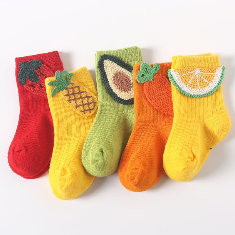 Baby Embroidered Fruit Crew Socks