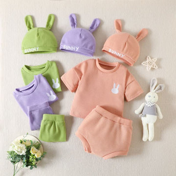 BUNNY Baby Tee Shorts with Bonnet