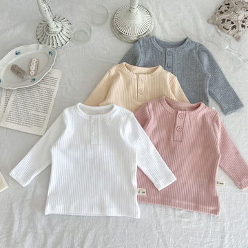 Baby Solid Color Ribbed Shirt