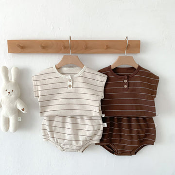 Baby Striped Tank Top and Shorts Set