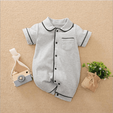 Baby Newborn Lapel Collar Pajamas Romper