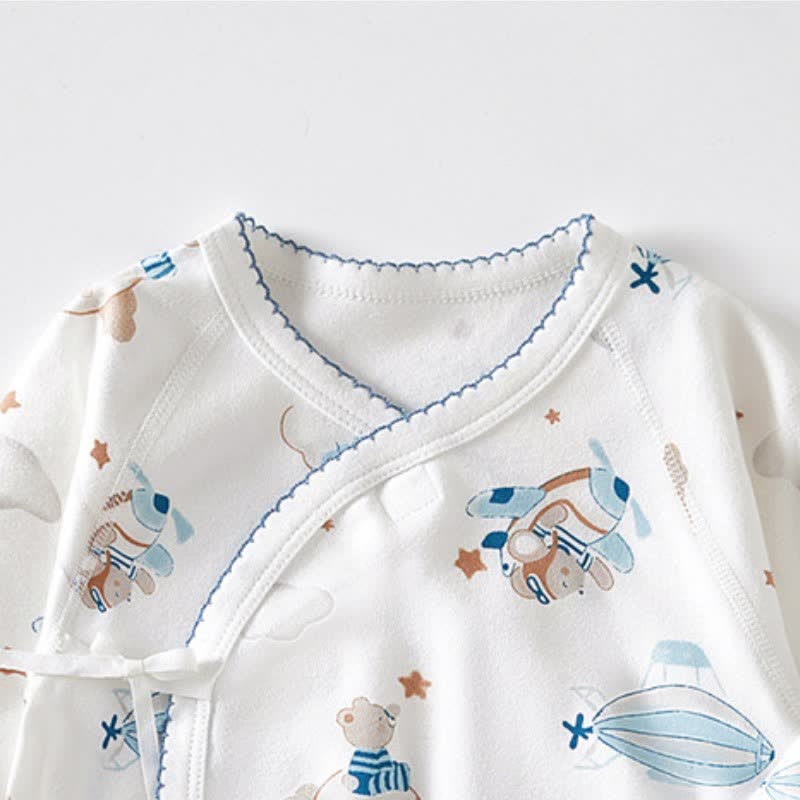 Baby Newborn Bear Star Kimono Seamless Romper