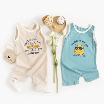 Baby Smiley Letters Sleeveless Romper