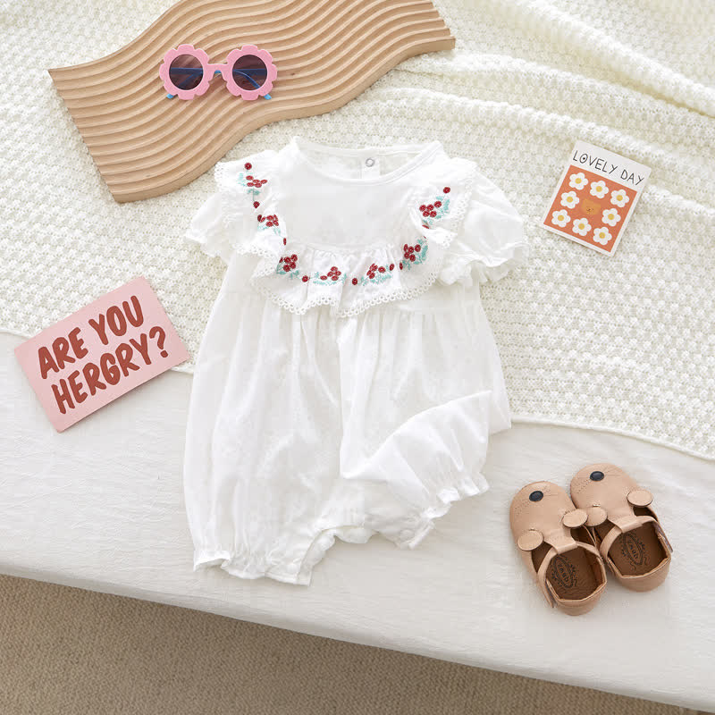 Baby Embroidered Flounce Floral Romper