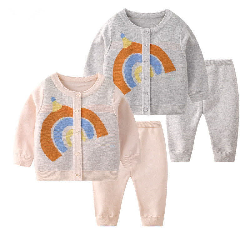 Baby Casual Rainbow Knitted 2 Pieces Set