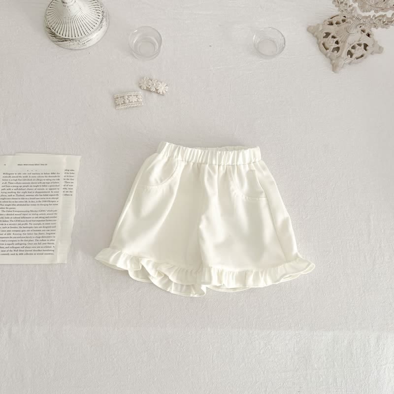 Baby Solid Color Fungus Edge Shorts