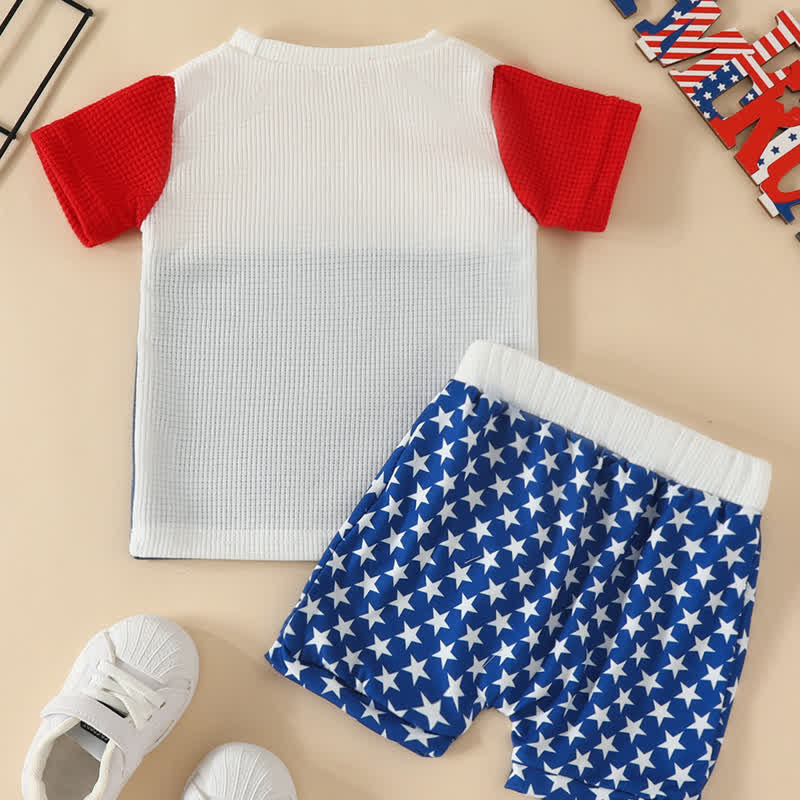 Baby Color Block Tee and Stars Shorts Set