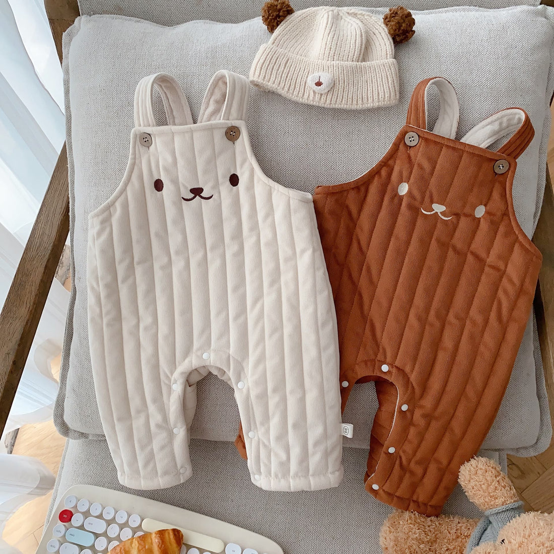 Baby Bear Lovely Fleece Lined Warm Overalls