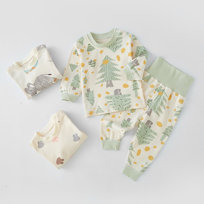 Baby Casual Tree Elephant Pajamas Set