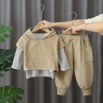 Baby Toddler Corduroy Striped 3 Pieces Set