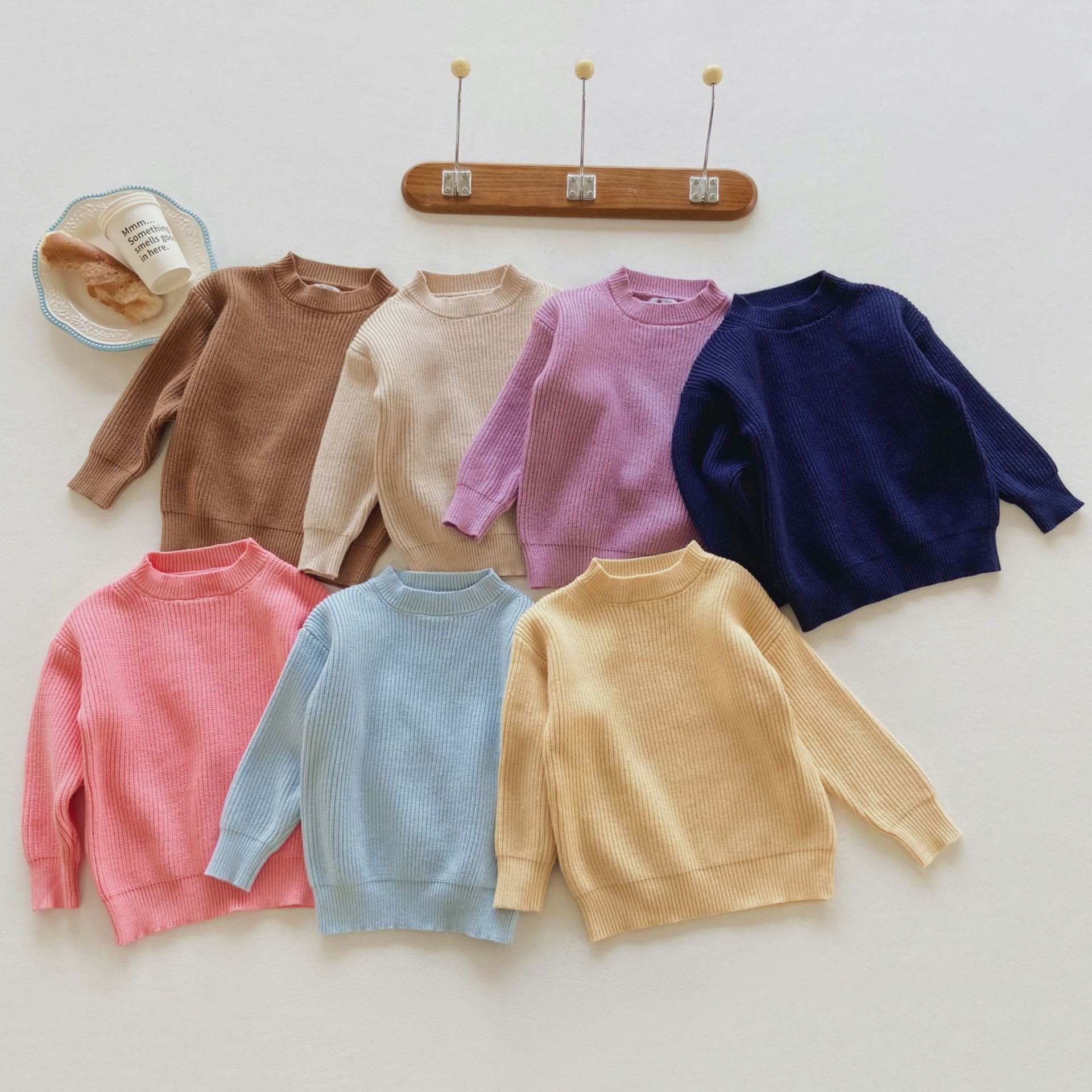 Toddler Solid Color Thin Ribbed Sweater