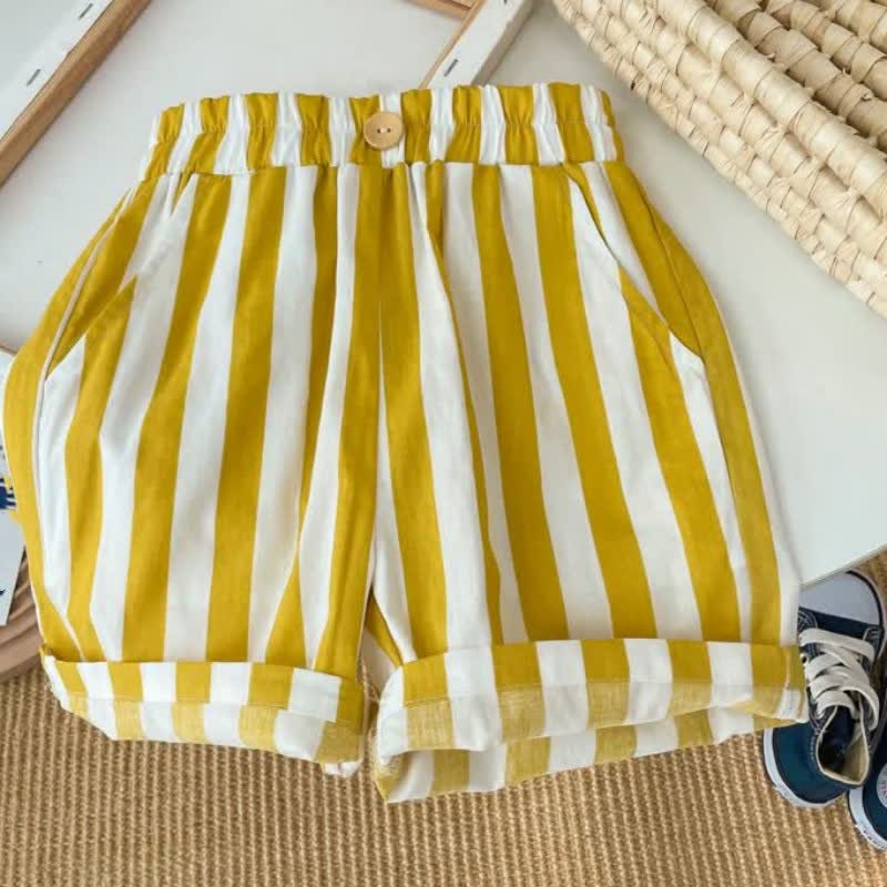 Toddler Boy Rainbow Striped Casual Shorts