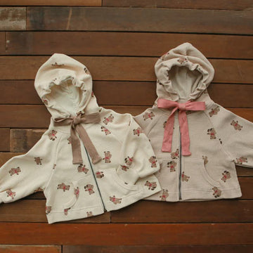 Baby Toddler Bear Drawstring Hooded Outerwear