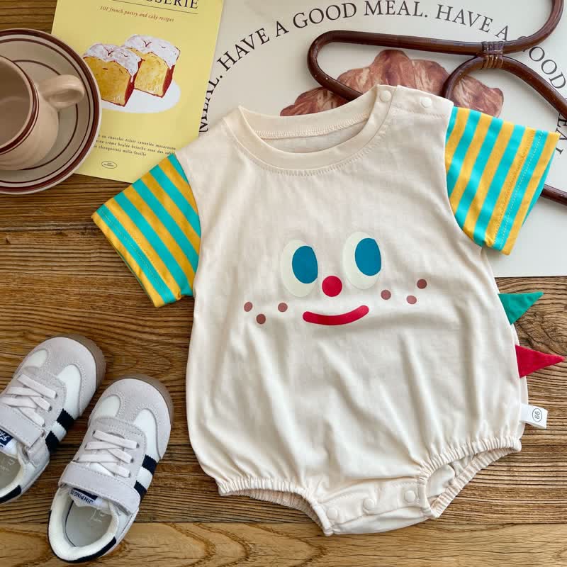 Baby Smiley Striped Sleeve Bodysuit