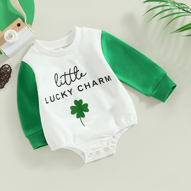 LITTLE LUCKY CHARM Contrast Sleeve Bodysuit