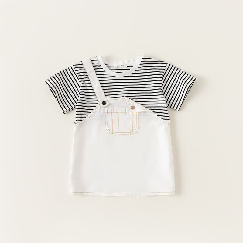 Toddler Girl Striped Suspender Skirt