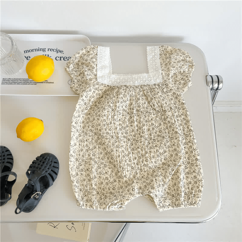 Baby Flower Square Neck Romper