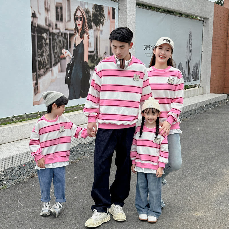 Family Matching M Striped Sweatshirt