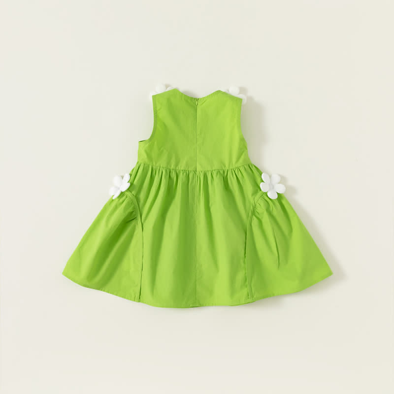 Toddler Girl Flower Green Dress