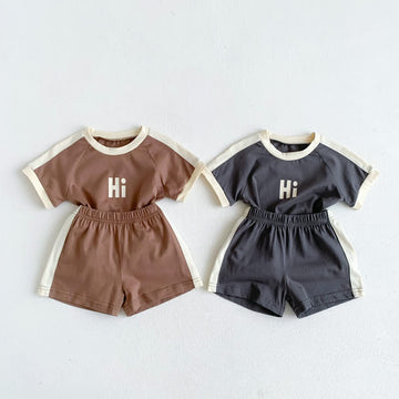 HI Baby Crew Neck Tee and Shorts Set