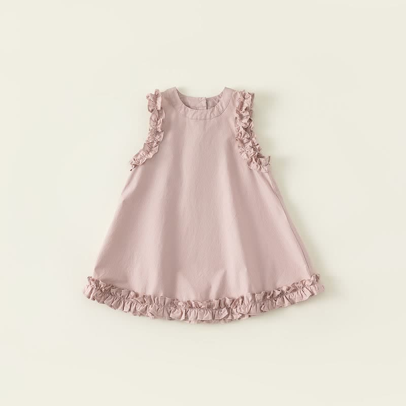 Toddler Girl Lace Trim Sleeveless Dress