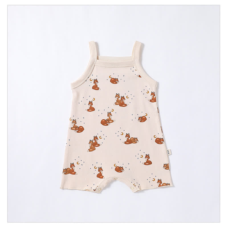 Baby Fox Floral Strap Romper