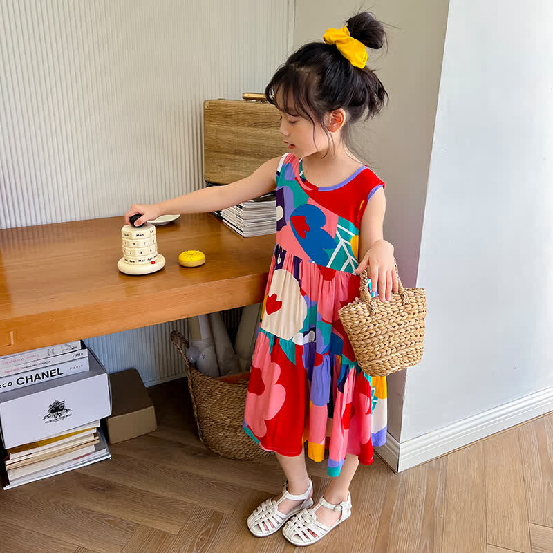 Toddler Girl Flower A Line Loose Dress