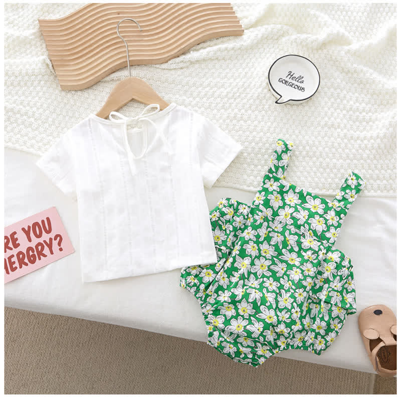 Baby Tee and Florals Bodysuit Set