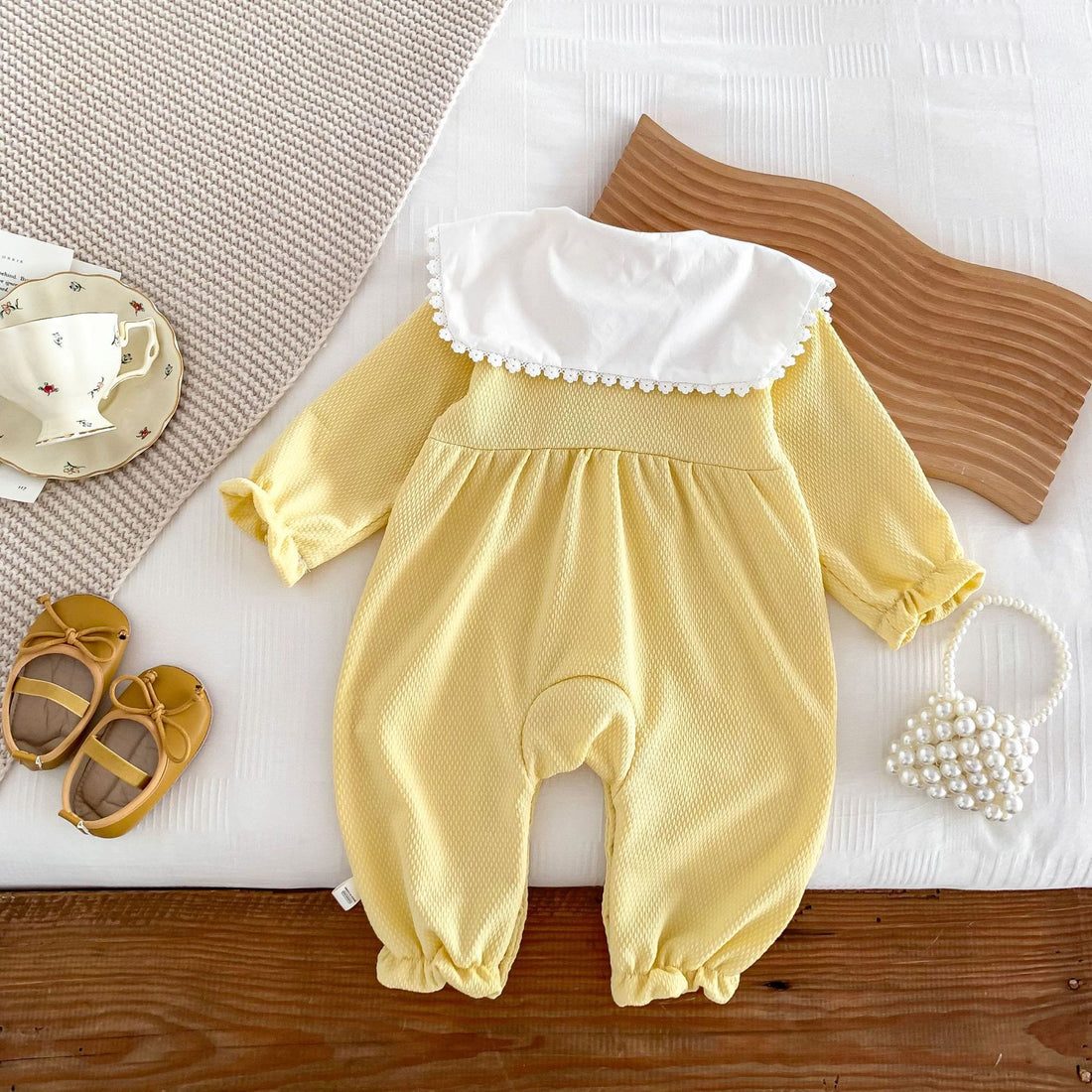 Baby Flower Collar Yellow Romper