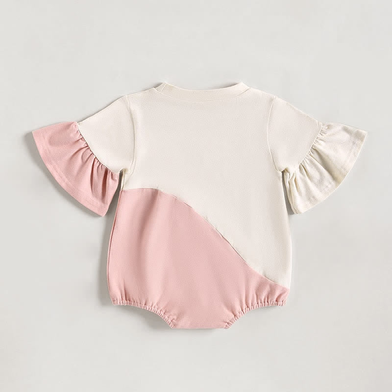 Baby Color Block Ruffled Newborn Bodysuit