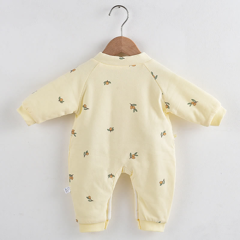 Baby Olive Quilted Yellow Kimono Romper