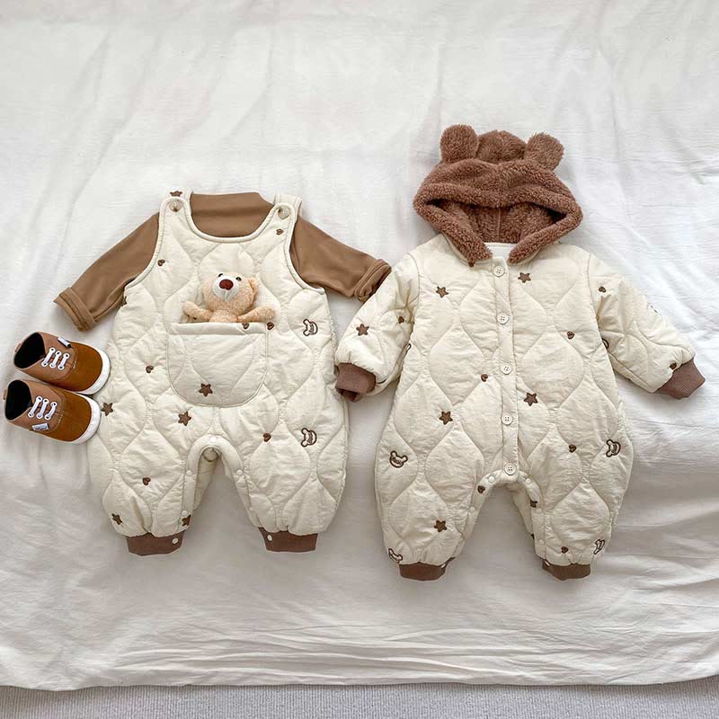 Baby Quilted Star Overalls Romper