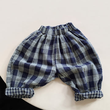 Toddler Boy Retro Plaid Loose Pants