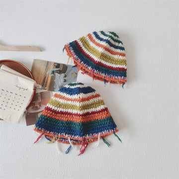 Baby Colorful Retro Style Tassels Bucket Hat