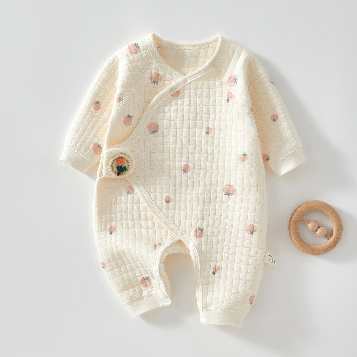 Baby Tomato Flower Kimono Romper