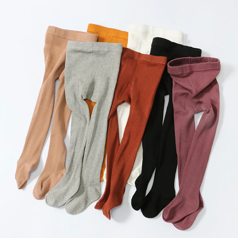 Baby Solid Color Ribbed Tights