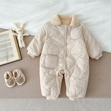 Baby Warm Polo Quilted Apricot Romper