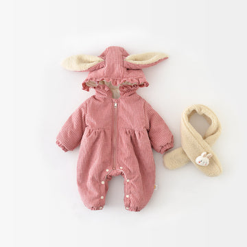 Baby Quilted Bunny Romper with Scarf