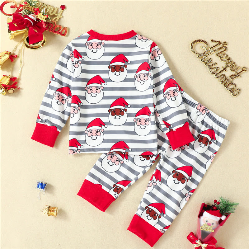 Baby Santa Claus Grey Striped 2 Pieces Set