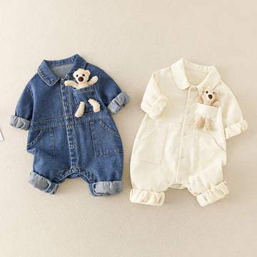 Baby Lovely Bear Polo Collar Romper