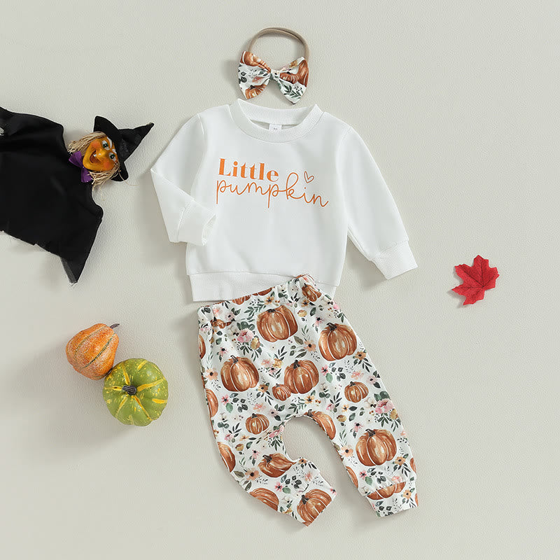 LITTLE PUMPKIN Baby  3 Pieces Set with Hair Tie