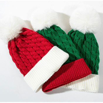 Baby Plush Twist Christmas Knitted Beanie