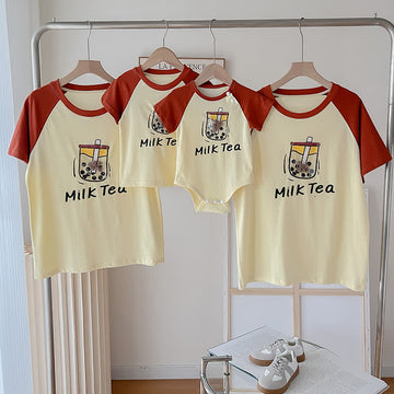 MILK TEA Family Matching Casual Tee