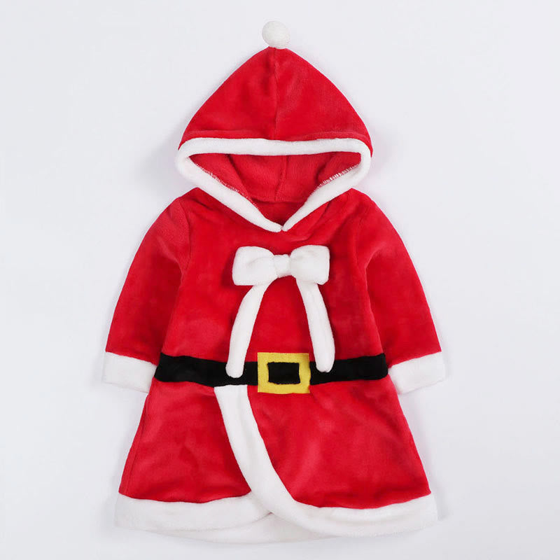 Baby Santa Claus Bow Hooded Dress