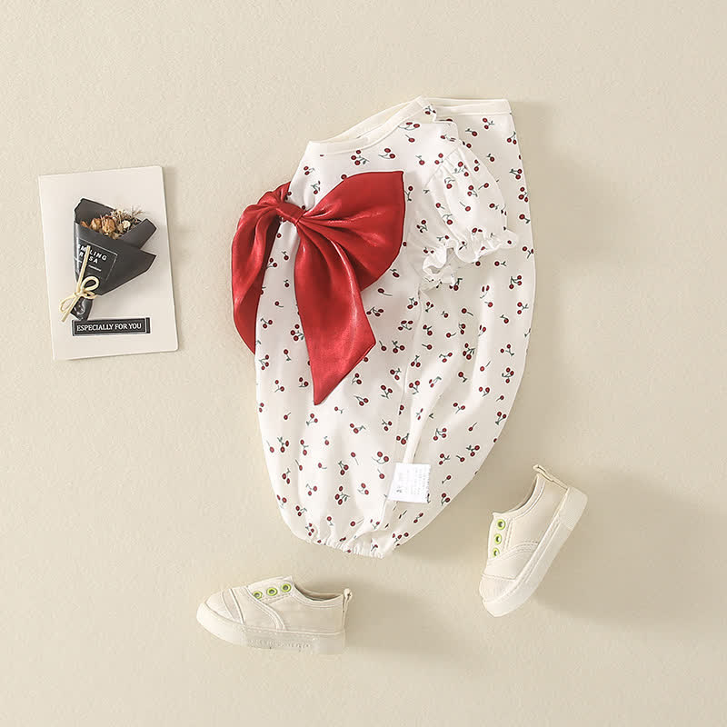 Baby Cherry Bowknot Bodysuit