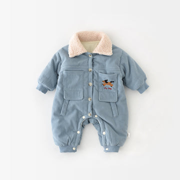 MY DOG Baby Corduroy Fleece Romper