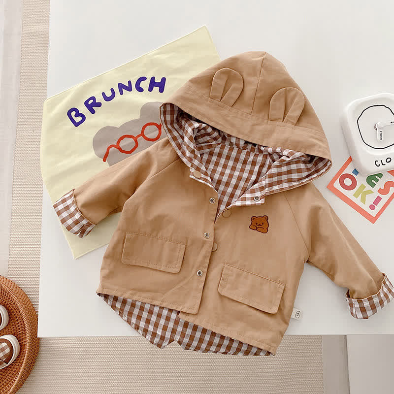 Toddler Boy Reversible Bear Hooded Jacket