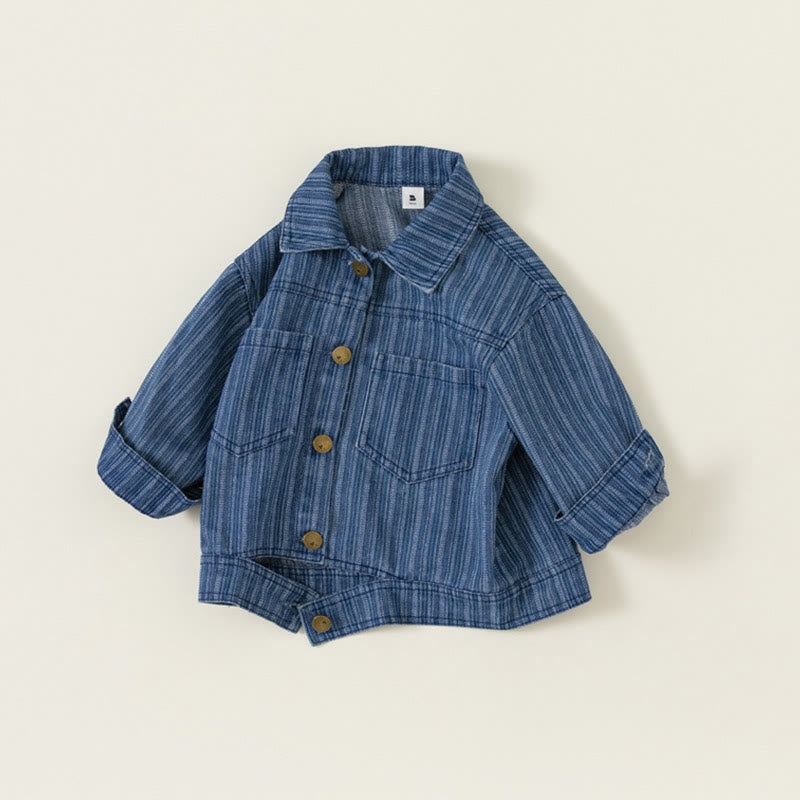 Toddler Boy Denim Striped Jacket